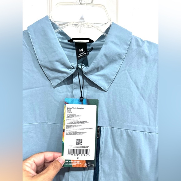 Cotopaxi Men's Medium Sumaco Short-Sleeve Shirt Blue Sea Spray NWT UPF 50 - Picture 7 of 7